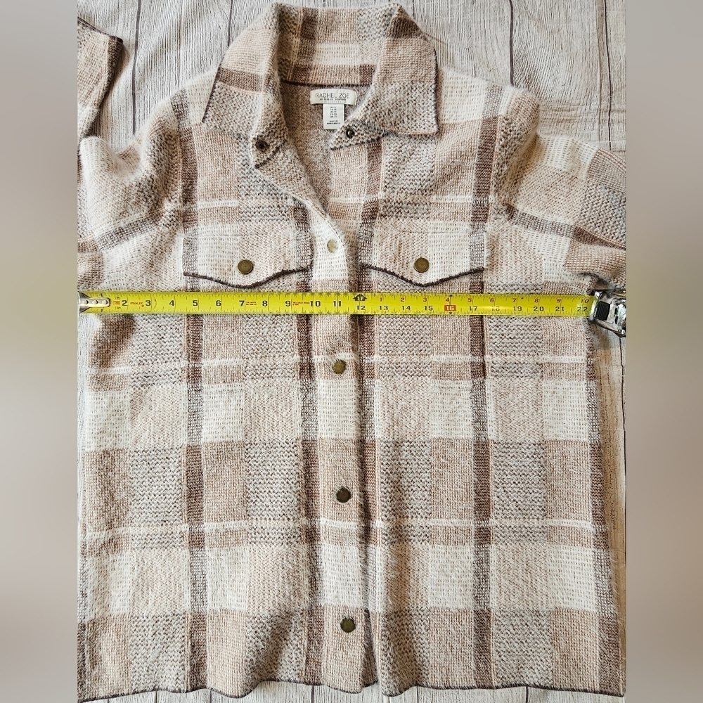 Rachel Zoe Size 1X Soft Cozy Fuzzy Snap Front Shacket Shirt Fall Winter Comfy - Picture 9 of 9